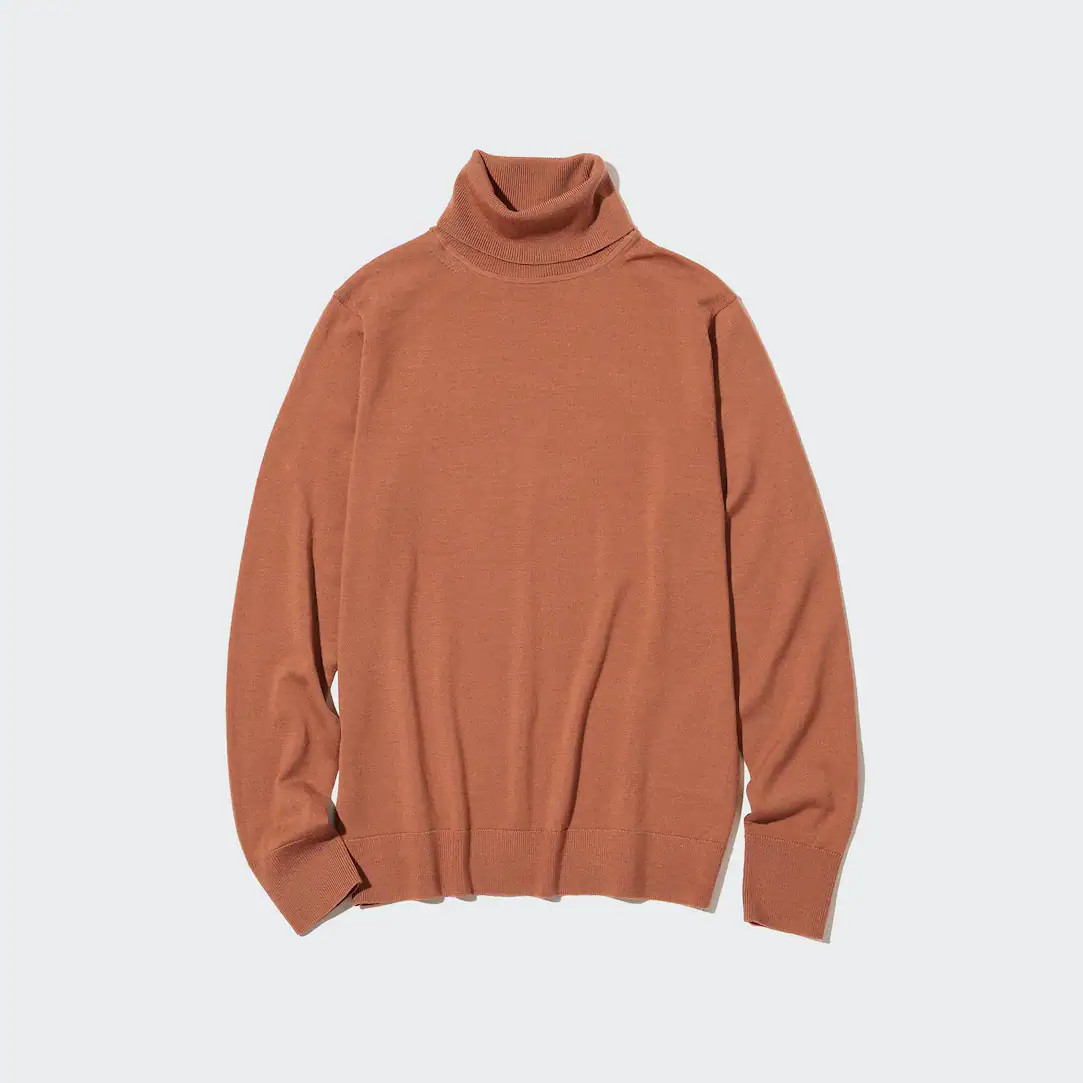 Maglione Dolcevita 100% Lana Merino Extra Fina Collo Alto | Uniqlo IT