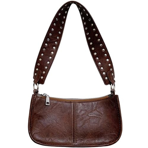 Liziblloy Shoulder Bags for Women Small Trendy Purse Leather Vintage 90s Y2K Mini Purse Ladies Handbags,Coffee | Amazon (US)