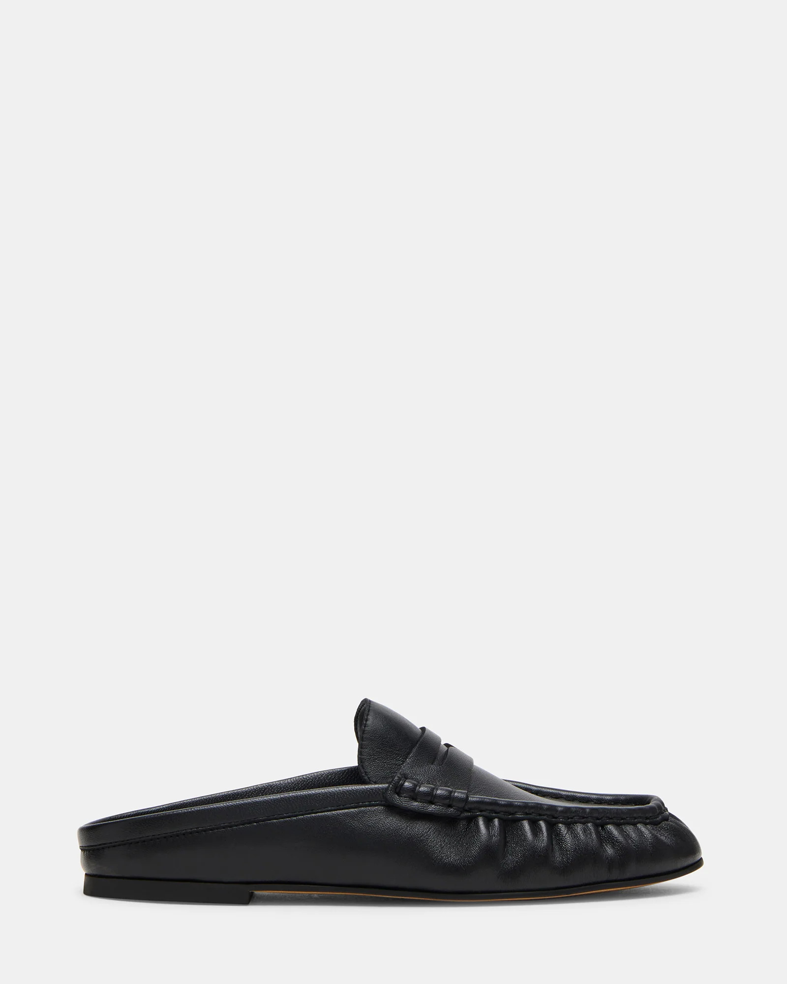 RAFE Black Leather Slip-On Mule Women's Flat | Steve Madden (US)