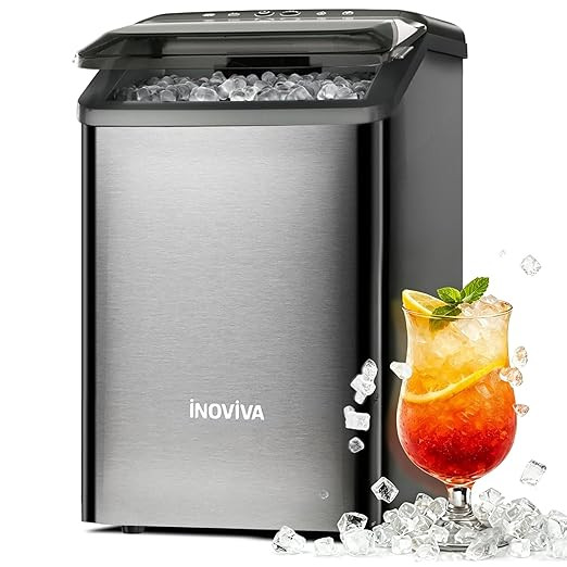 inoviva Nugget Ice Maker Countertop, 40lbs/24H Soft Chewable Pellet Ice Machine with Self-Cleanin... | Amazon (US)
