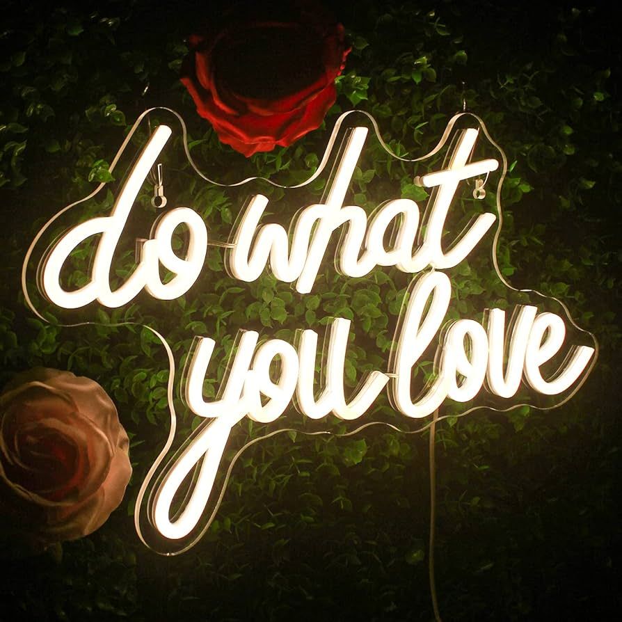 Do What You Love Neon Signs, Warm White Led Neon Signs for Wall Decor, Light Up Sign for Wedding,... | Amazon (US)