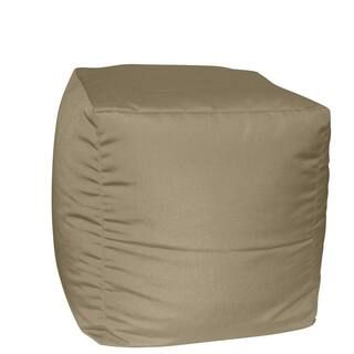 Paradise Cushions Sunbrella Spectrum Mushroom Ottoman/Seat Outdoor Pouf AC01P-48031 | The Home Depot