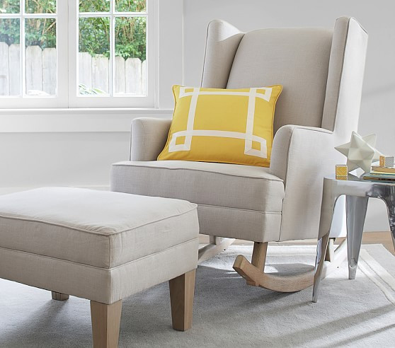 Modern Wingback Convertible Rocking Chair & Ottoman | Pottery Barn Kids