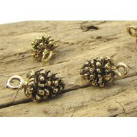 Pine Cone Charms, Four | 4 Double Sided Antiqued Gold 10.5x9mm Tree Cute Nature Made in Usa, Item 1253M | Etsy (US)