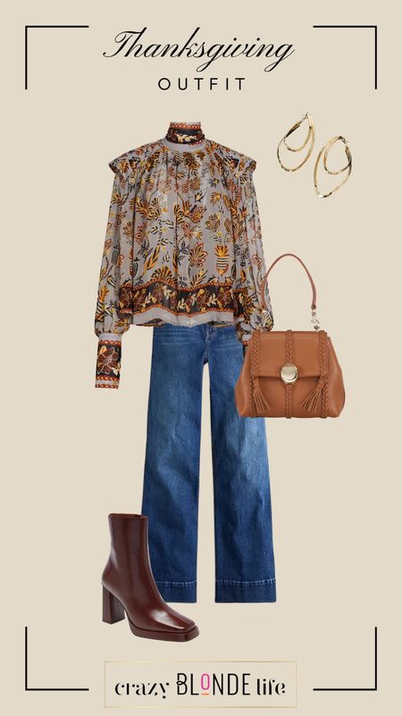 The beautiful top from Farm Rio is great for a more casual thanksgiving. Pair with wide leg jeans, boots from Jeffery Campbell and this boho Chloe bag  

#LTKfamily #LTKitbag #LTKshoecrush