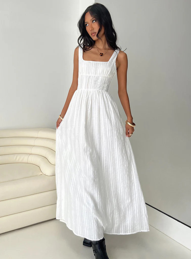 Lorinda Maxi Dress White Lower Impact | Princess Polly US