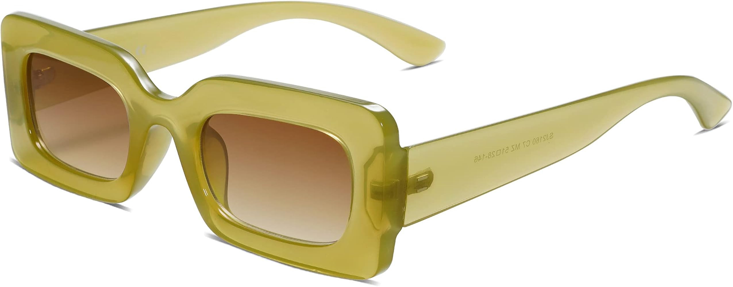 SOJOS Retro 90s Nude Rectangle Sunglasses Womens Mens Trendy Chunky Glasses | Amazon (US)