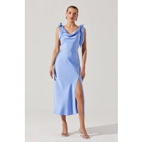 ASTR the Label | Allexina Satin Midi Dress in Sky blue | Size M | ASTR The Label (US)