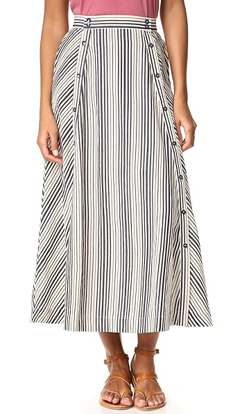 BB Dakota Jack by BB Dakota Norman Stripe Button Front Skirt | Shopbop