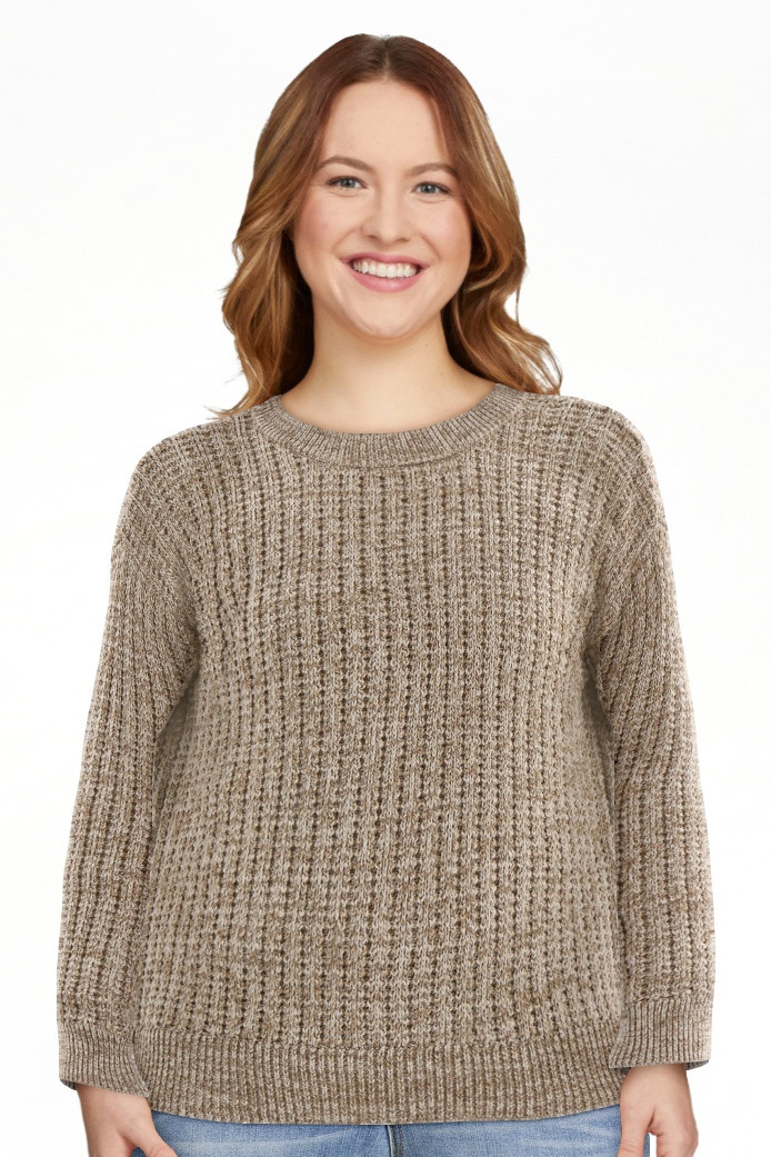 Time and Tru Women's and Women’s Plus Textured Stitch Sweater, Midweight, Sizes XS-4X | Walmart (US)