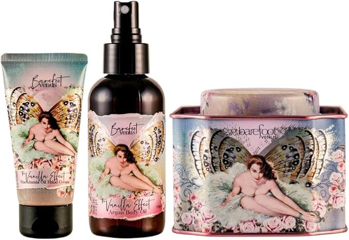 Barefoot Venus The Vanilla Effect Bath Soak, Hand Cream & Argan Oil Set | Amazon (CA)