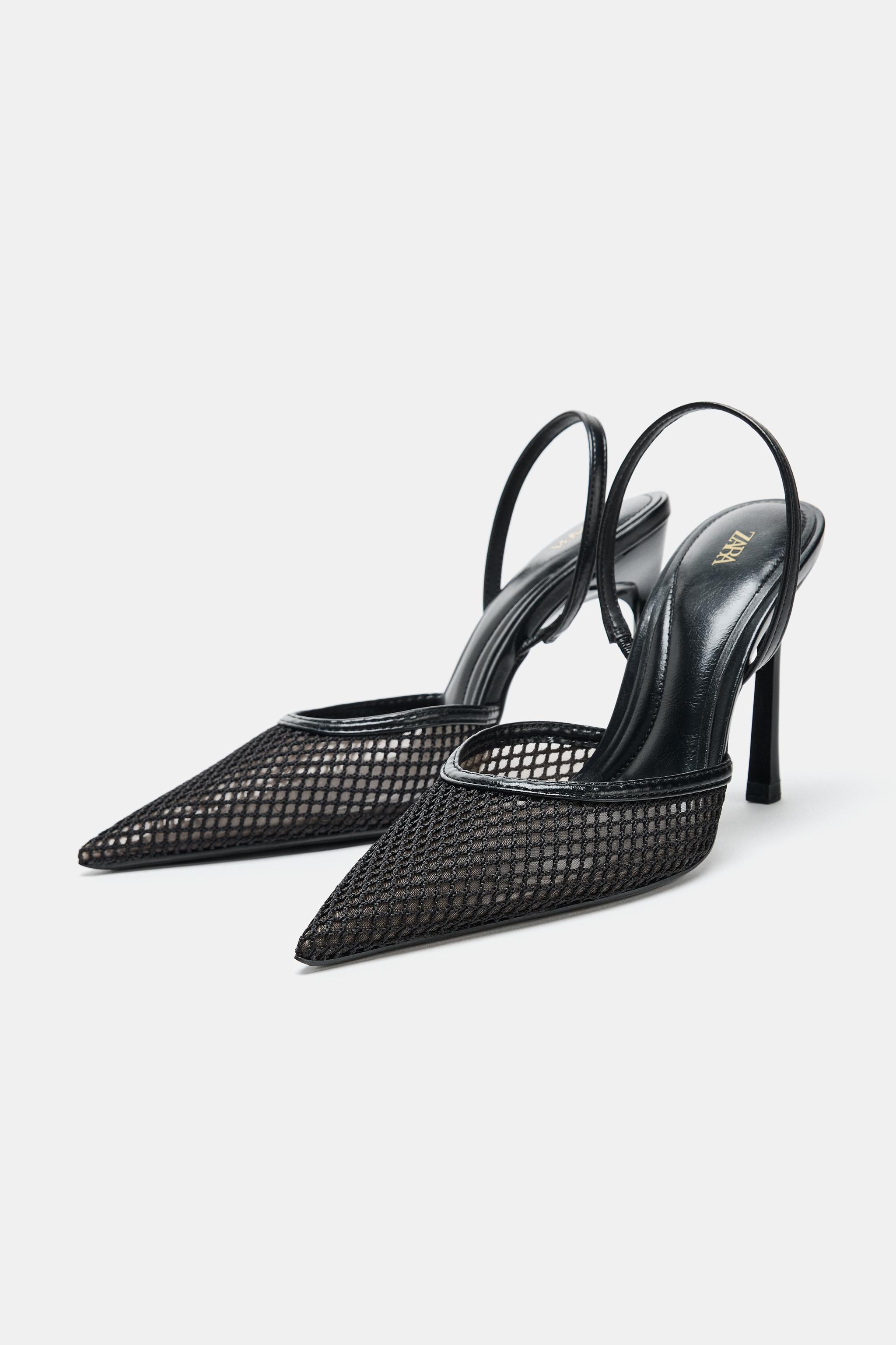 LEATHER SLINGBACK SHOES | Zara US