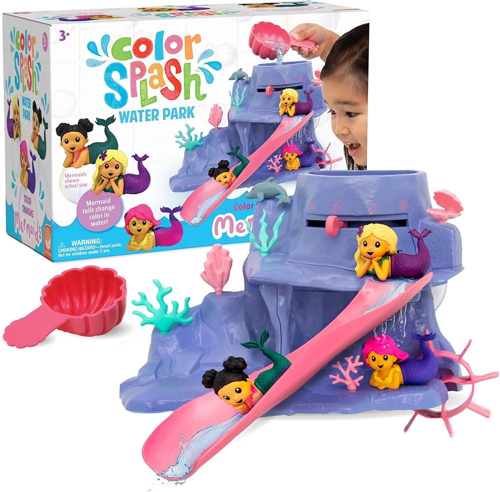 MindWare Mermaid Color Splash Water Park Bathtub Playset - Interactive Bath Toys with Color Chang... | Amazon (US)