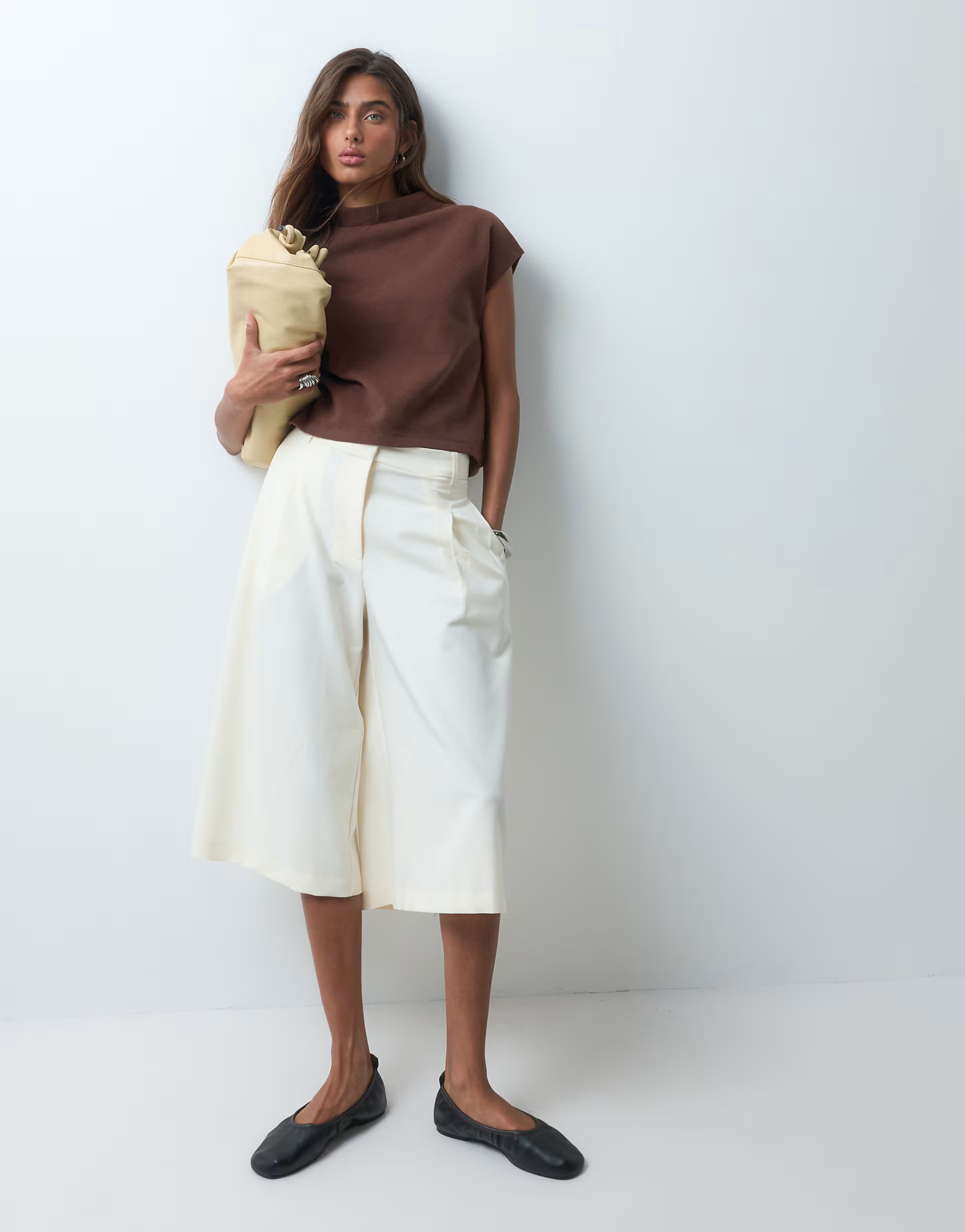 ASOS DESIGN supersoft boxy crop top in chocolate | ASOS (Global)