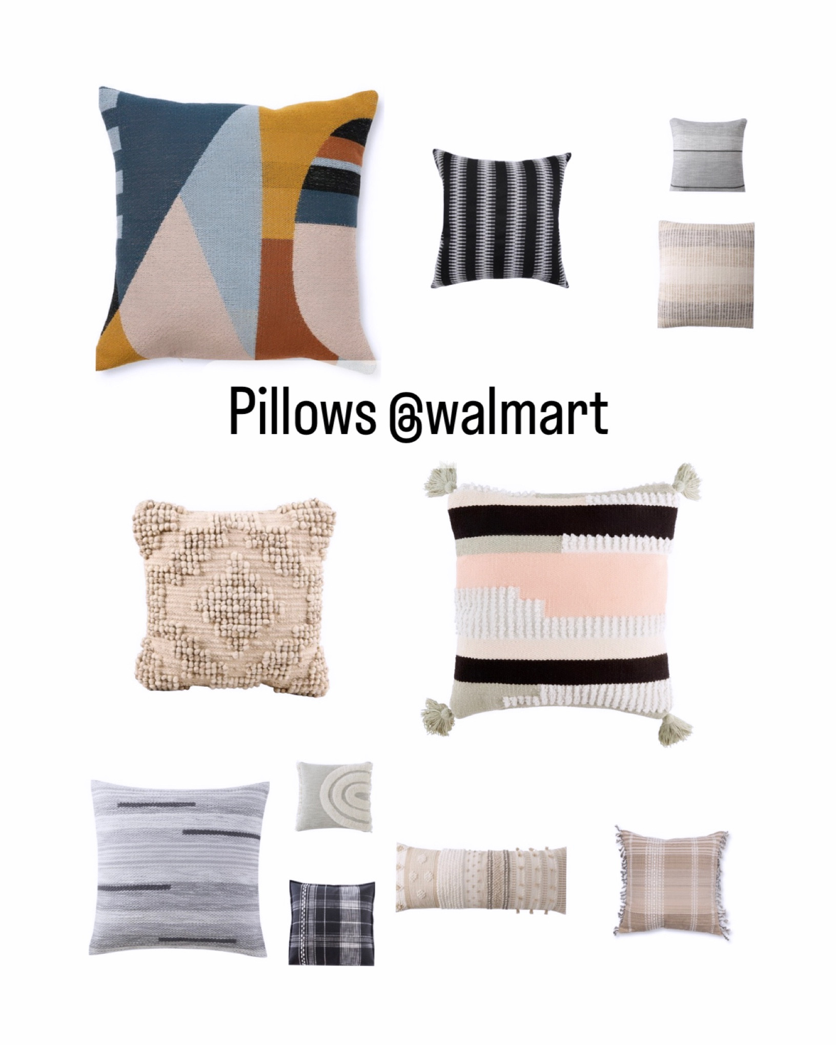 Mainstays Decorative Throw Pillow, Geo Face, Multi, 18 Square, 1