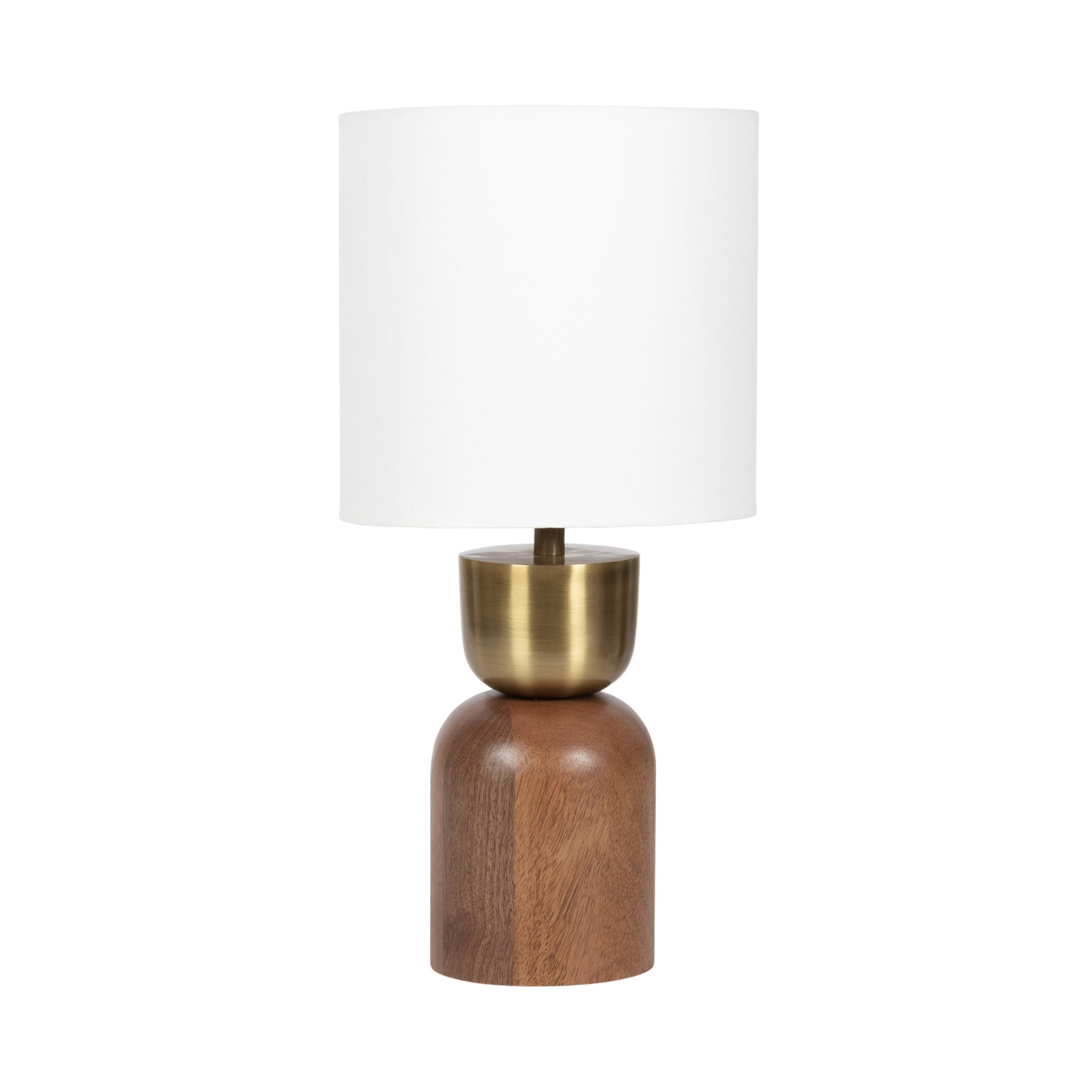 Kate and Laurel Marley Modern Mango Wood and Metal Bedside Table Lamp, 8 x 8 x 17, Antique Brass ... | Amazon (US)