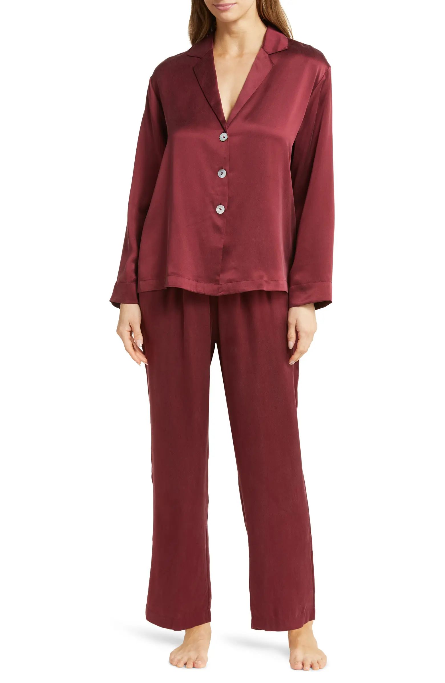 Lunya Long Sleeve Washable Silk Pajamas | Nordstrom | Nordstrom