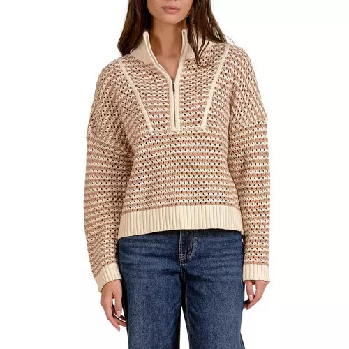 Women's Elan Aura Mia Open Knit 1/4 Zip Sweater | Scheels Sports