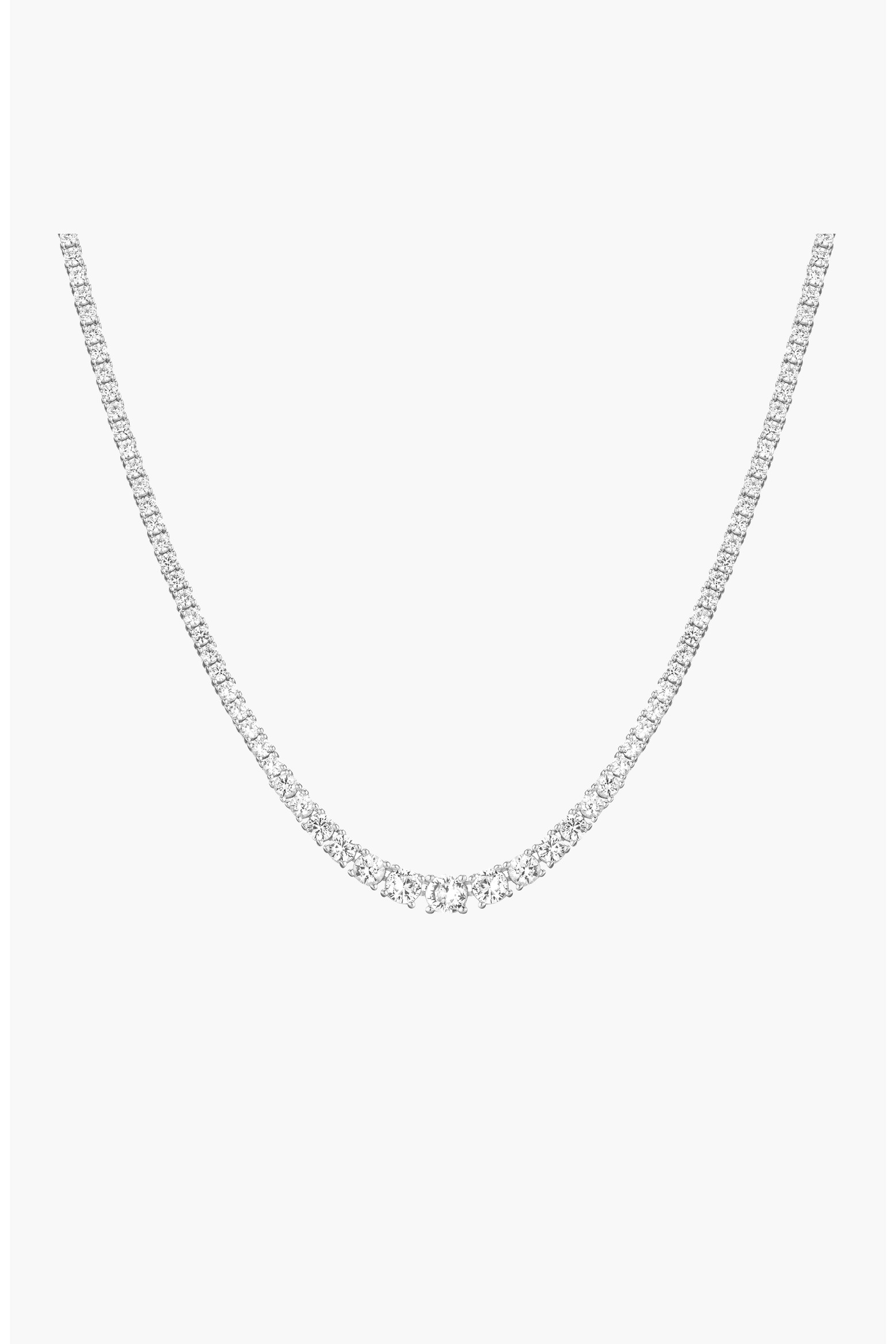 Lab Grown White Sapphire Graduated Modern Tennis Necklace (Women) | Nordstrom | Nordstrom