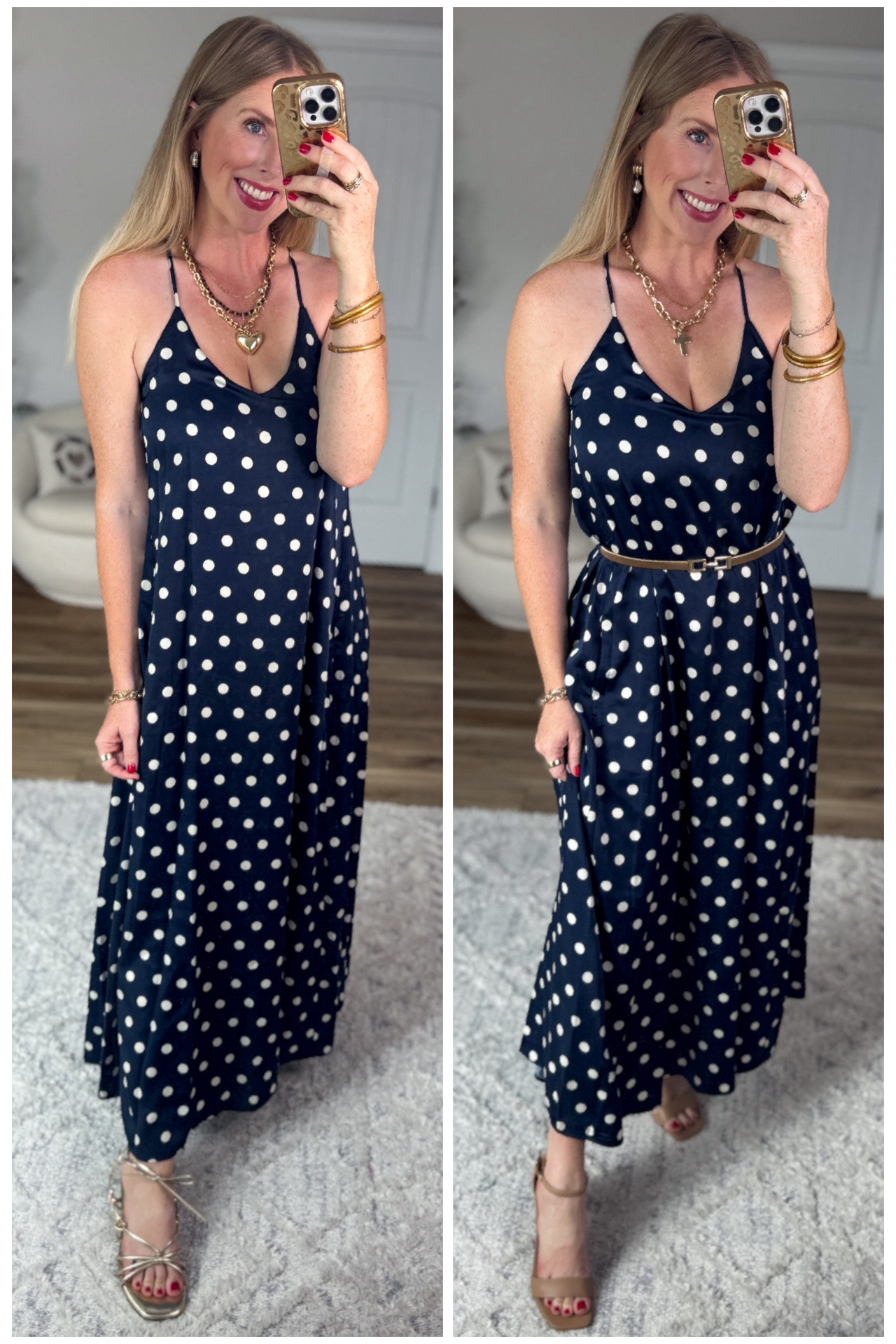 2 ways to style this polka dot maxi dress from Walmart!

#LTKootd