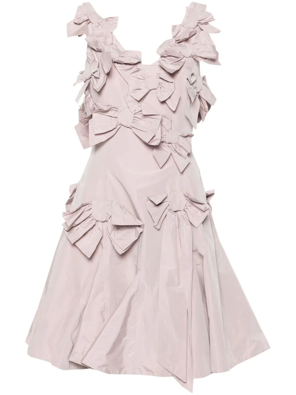 Viktor & Rolf floral-appliqué V-neck Dress | Pink | FARFETCH | Farfetch Global