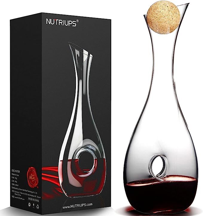 NUTRIUPS Wine Decanter Wine Decanters and Carafes Hand Blown Wine Aerating Decanter Wine Carafe D... | Amazon (US)