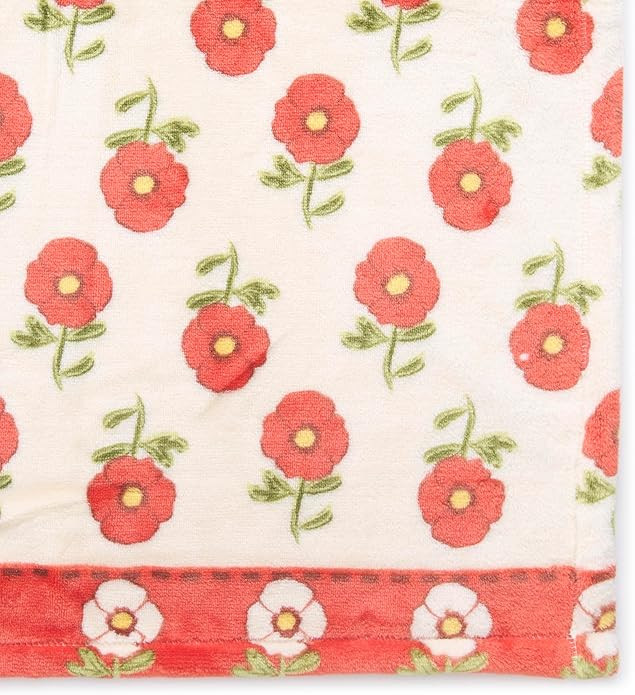Vera Bradley Oversized Throw Blanket, Tiny Poppies Stripe | Amazon (US)