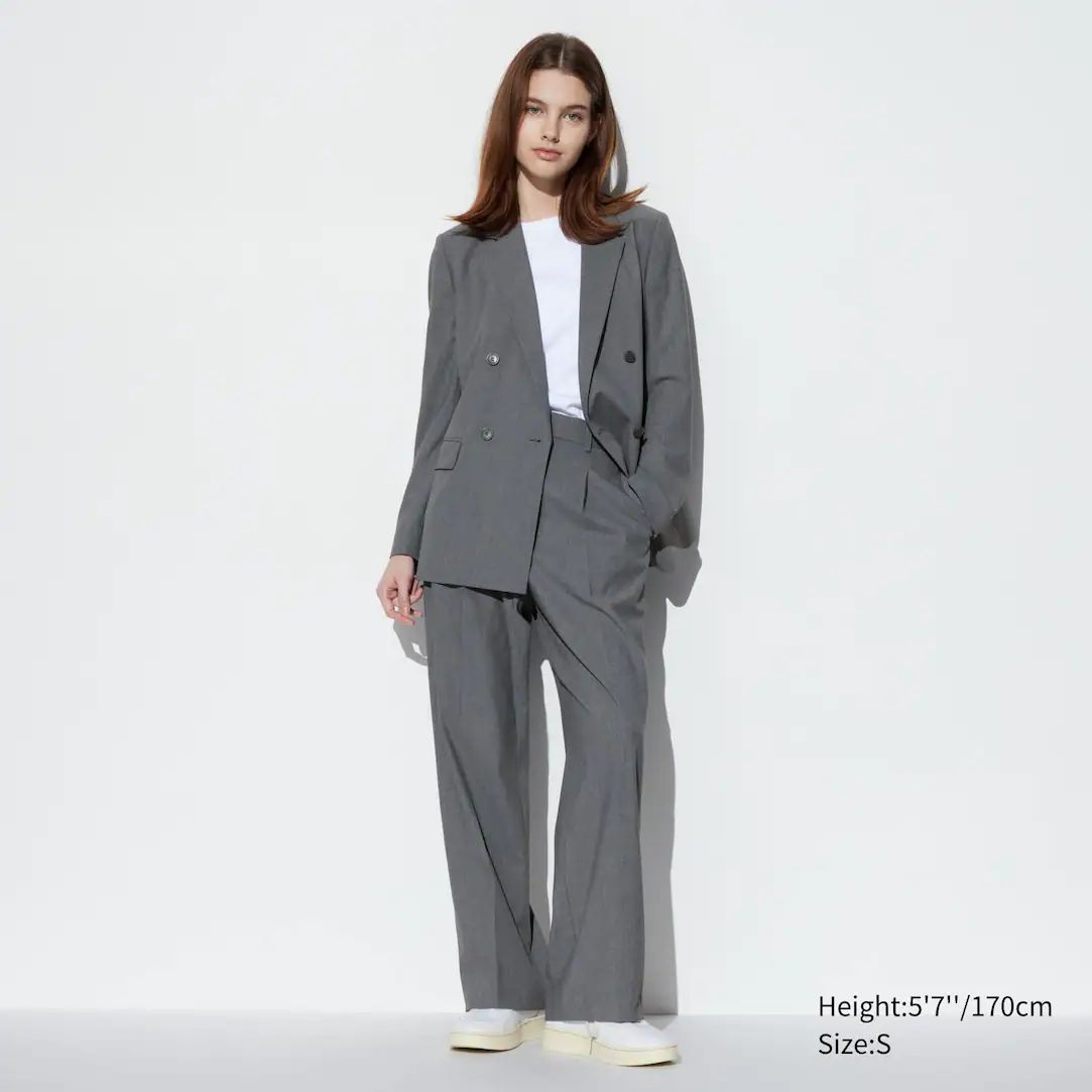 Pleated Wide Leg Trousers | UNIQLO (UK)