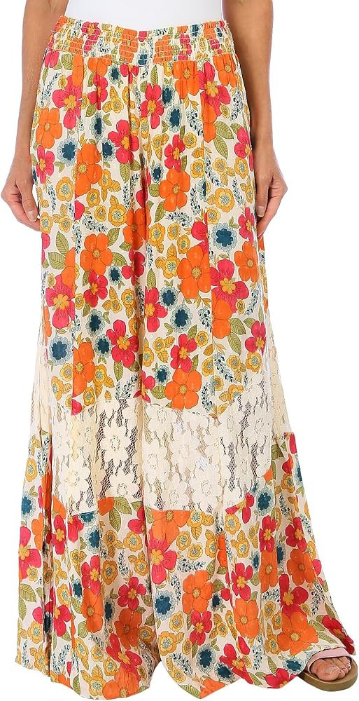 Angie Women's Angie Women's Wide Leg Pant with Self Tie at Waist | Amazon (US)