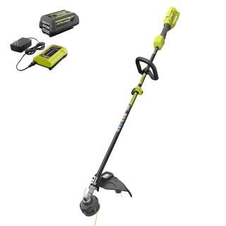 RYOBI 40-Volt Lithium-Ion Cordless Attachment Capable String Trimmer with 4.0 Ah Battery and Char... | The Home Depot