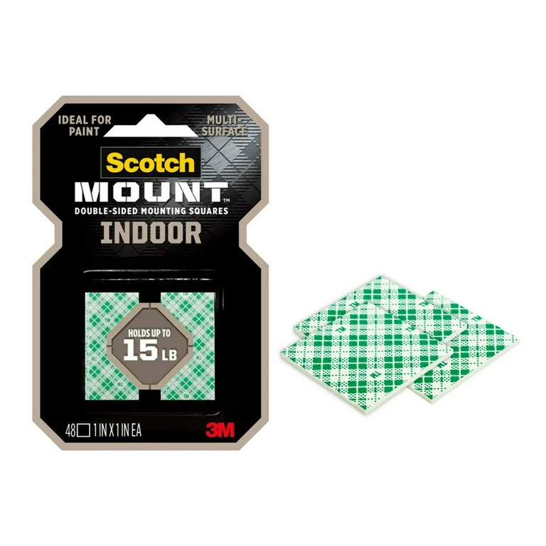 Scotch-Mount Indoor Double-Sided Mounting Squares, 48 1 inch Squares | Walmart (US)