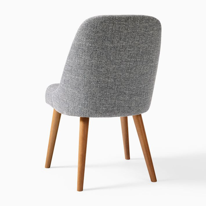 Mid-Century Upholstered Dining Chair - Wood Legs | West Elm (US)