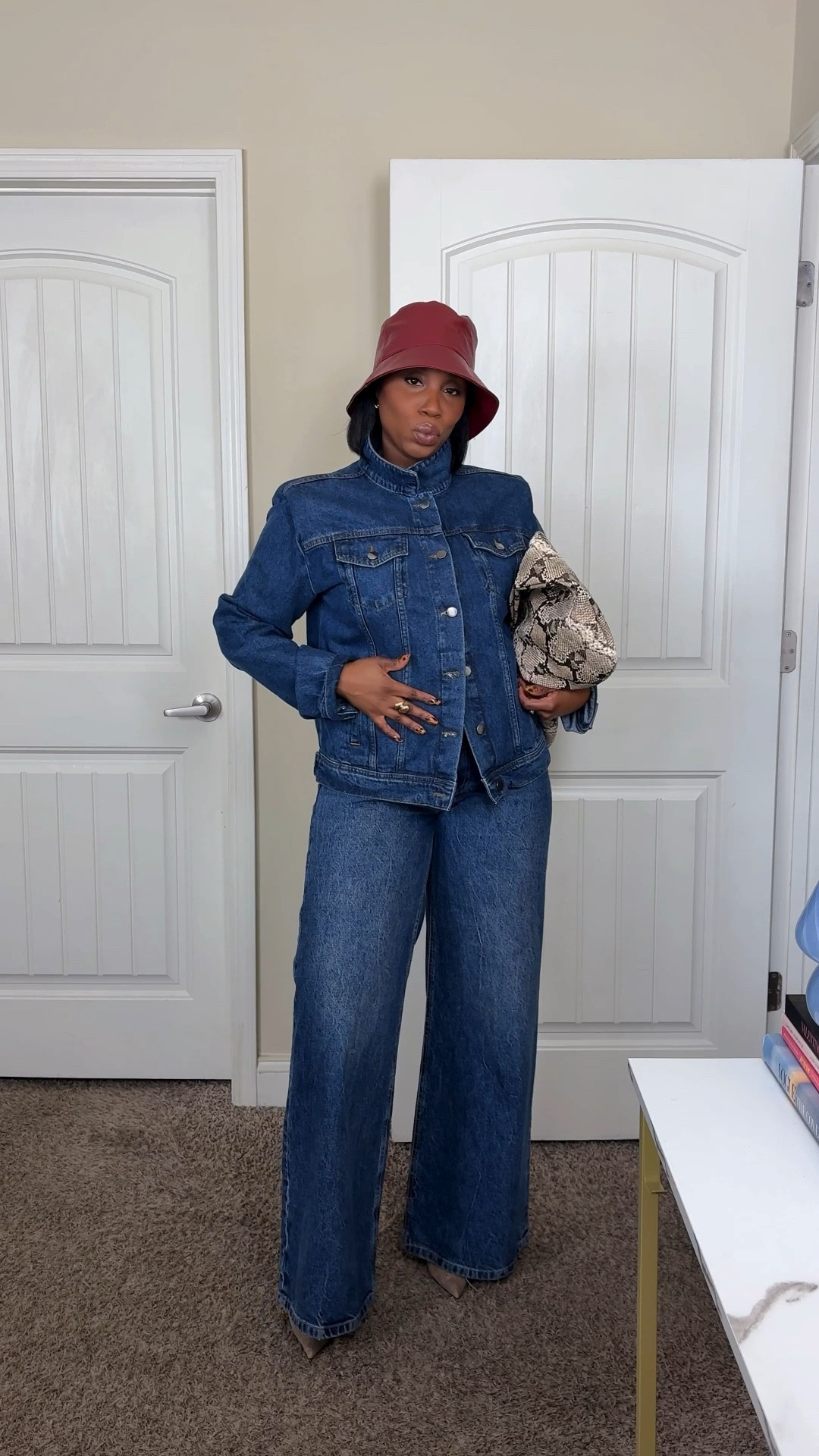 Denim on denim outfit inspiration for winter. Denim is so effortless. Everything I’m wearing is old, but I linked similar items. The hat is still available.  #denimoutfits #denimondenim

#LTKootd #LTKMidsize
