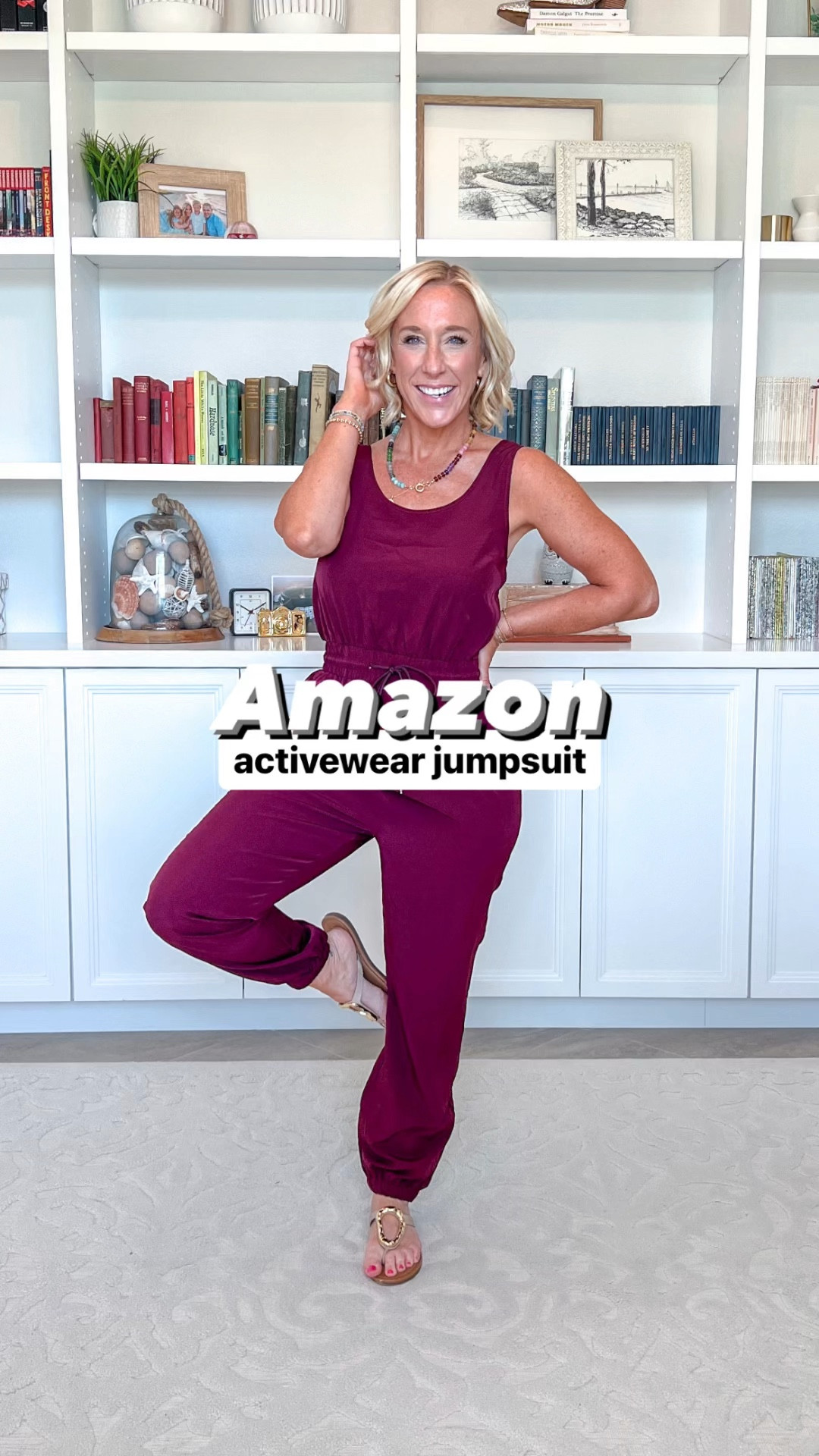 1 jumpsuit (3 colors):
• jumpsuit - size small. Activewear jumpsuit with dry-fit style material. Pockets, wide elastic waistband, high rise, and adjustable straps.
• jean jacket - linking a similar one.
• white tee - size small.
• sandals - tts.
• sneakers - tts. 
• jewelry linked. 
(From beginning:) * striped tank  - size small.
* black skort - size XS. 

#LTKActive #LTKVideo #LTKFindsUnder50