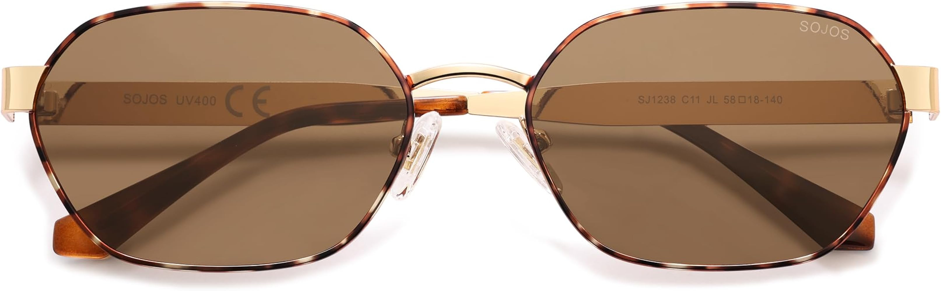 SOJOS Trendy Polarized Hexagon Sunglasses for Women Men, UV400 Retro Rectangle Shades SJ1238 | Amazon (US)