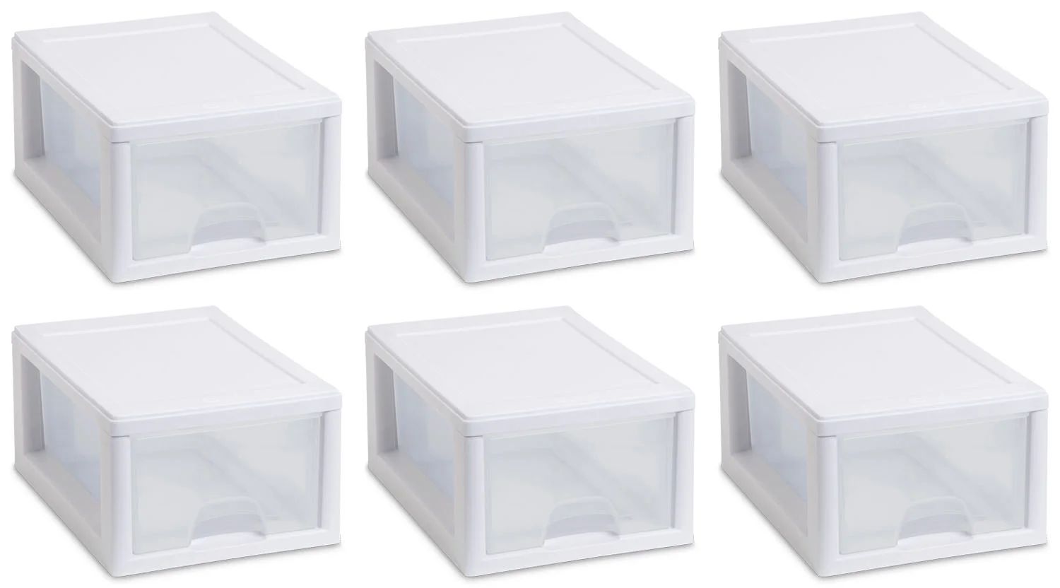 Sterilite 20518006 Small Box Modular Stacking Storage Drawer Closet Organizer, 6 Count, White - W... | Walmart (US)