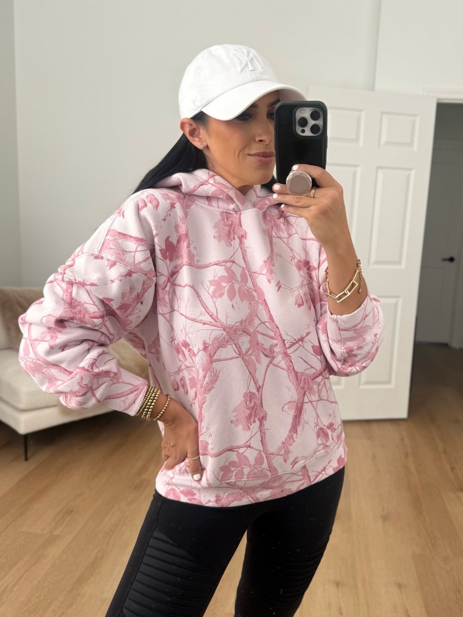 Alo Yoga Moto Leggings. Abercombie Sunday Hoodie wearing size medium $52 originally $70. 