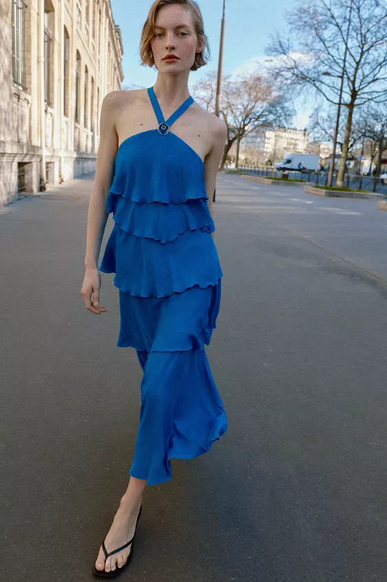 LONG RUFFLED DRESS | Zara US