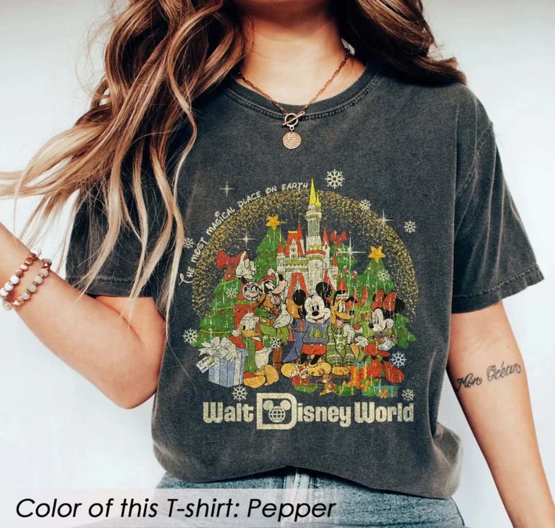 Comfort Colors® Retro Walt Disney World Christmas Shirt - Etsy | Etsy (US)