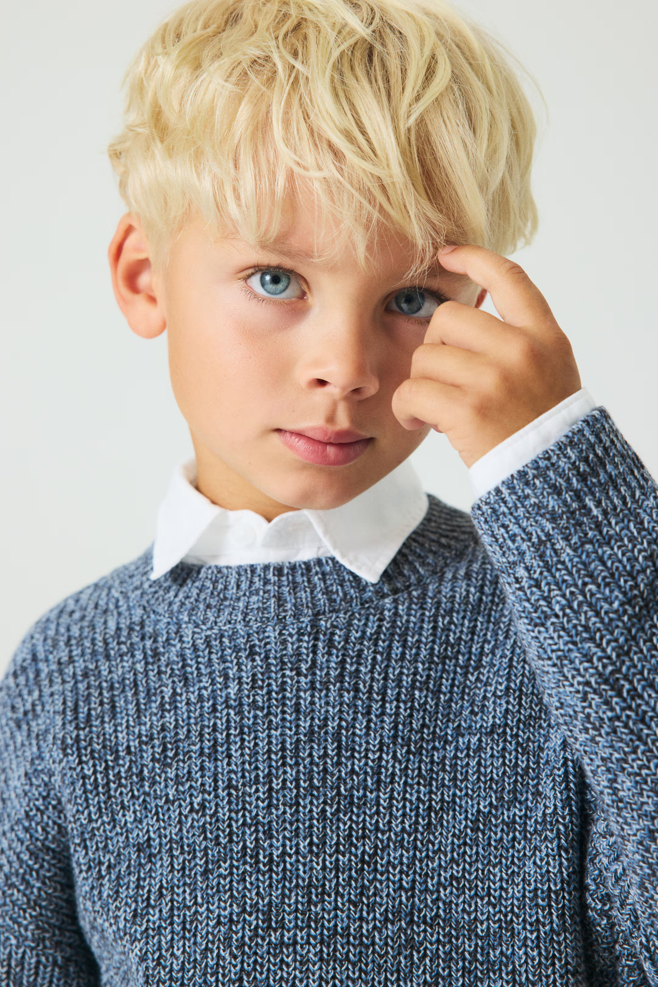 Rib-Knit Cotton Sweater - Beige melange - Kids | H&M US | H&M (US + CA)