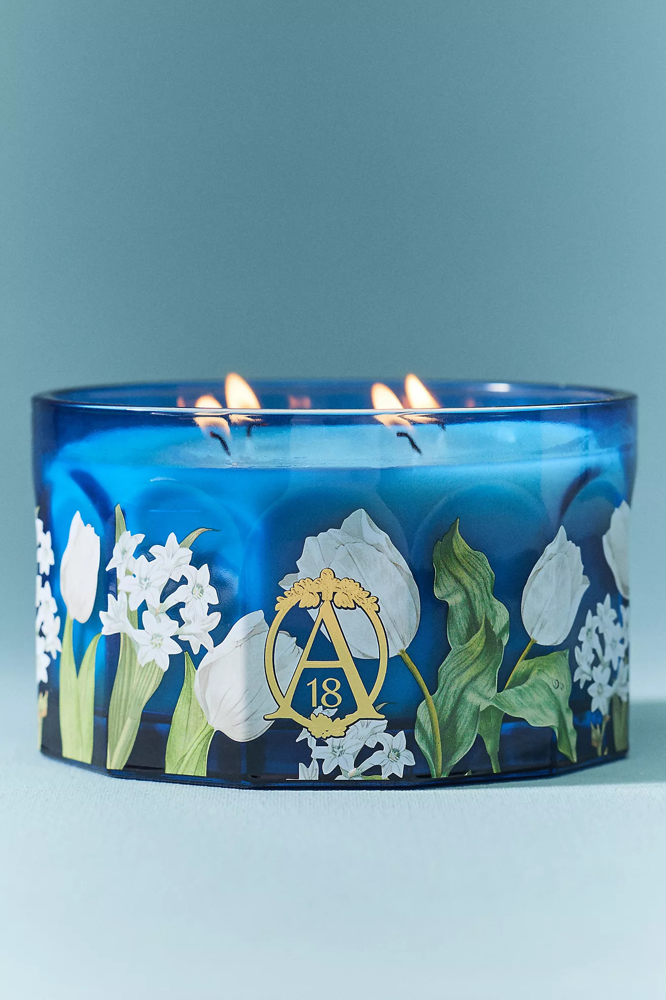 Apothecary 18 Floral Tulip Fields Low Wide Glass Candle | Anthropologie (US)