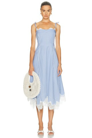 SIMKHAI Avaleigh Midi Dress in Baby Blue | FWRD 