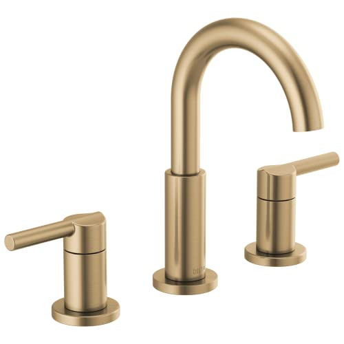 Delta Faucet Nicoli Widespread Bathroom Faucet 3 Hole, Gold Bathroom Sink Faucet, 2 Handle Bathro... | Amazon (US)