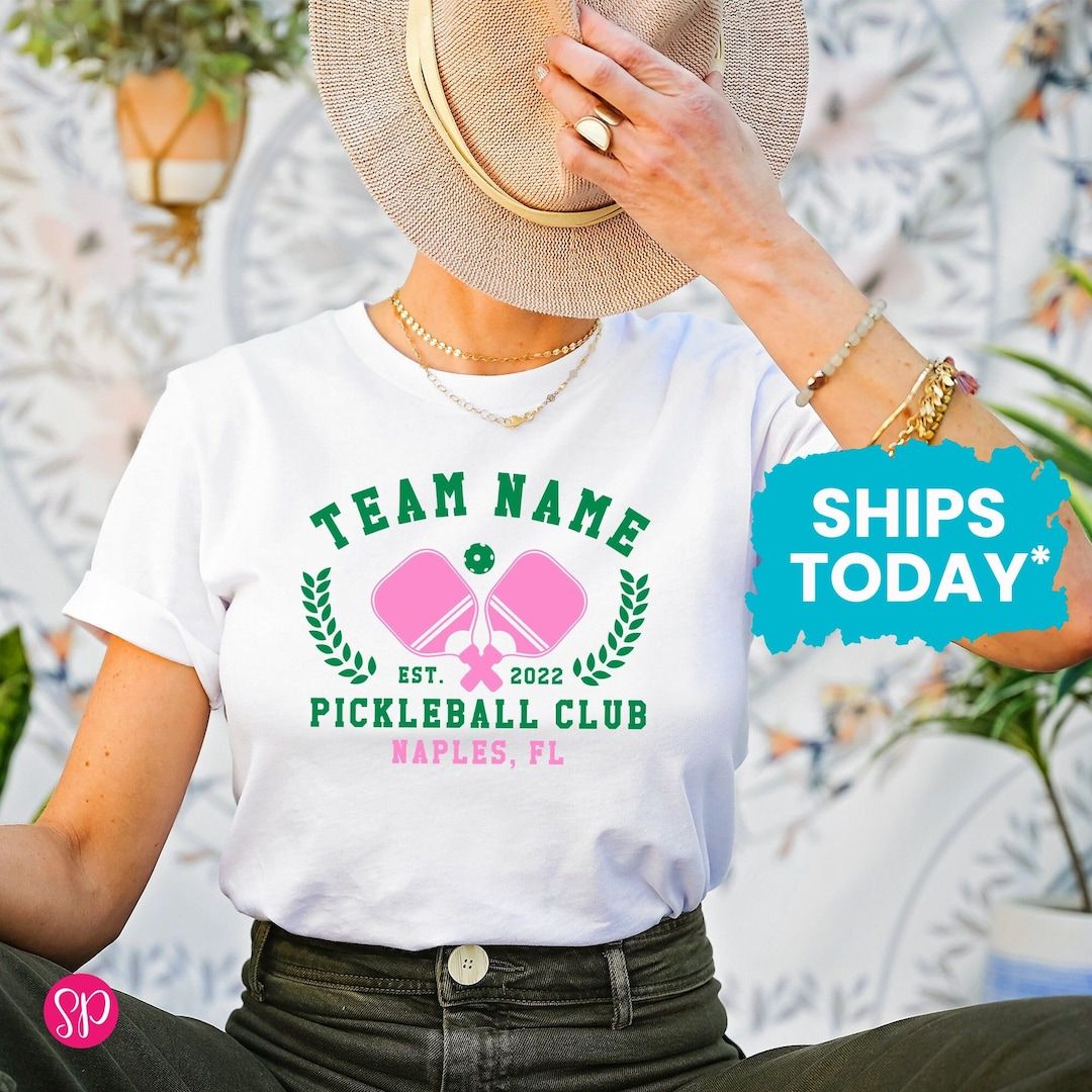 Personalized Pickleball Club Shirt, Custom Team Name Graphic Tee, Pickle Ball Gift - Etsy | Etsy (US)