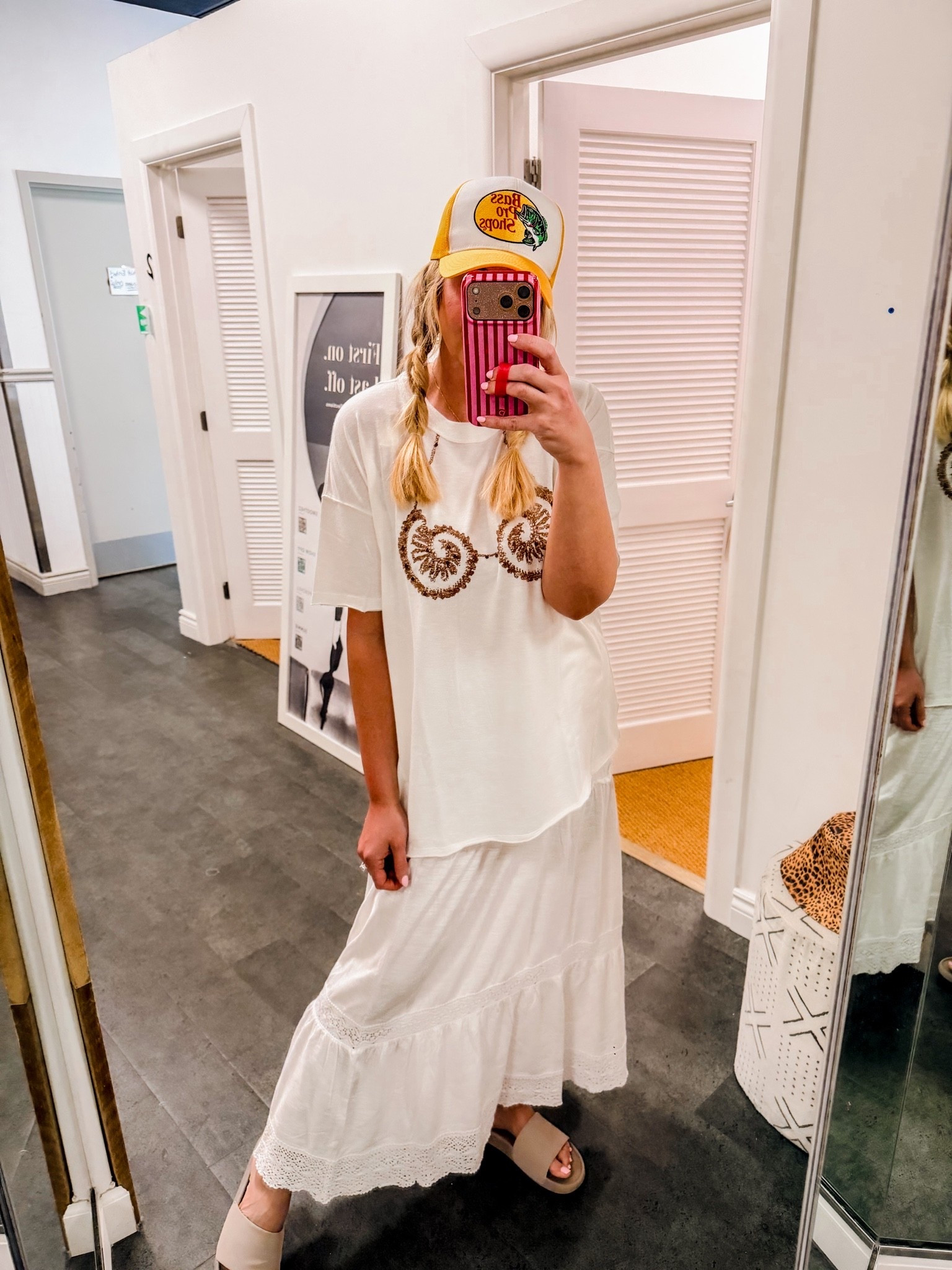 Found some cute clothes at aerie! Top is true to size wearing a medium. And the skirt runs a little big so I sized down to a small 
￼￼