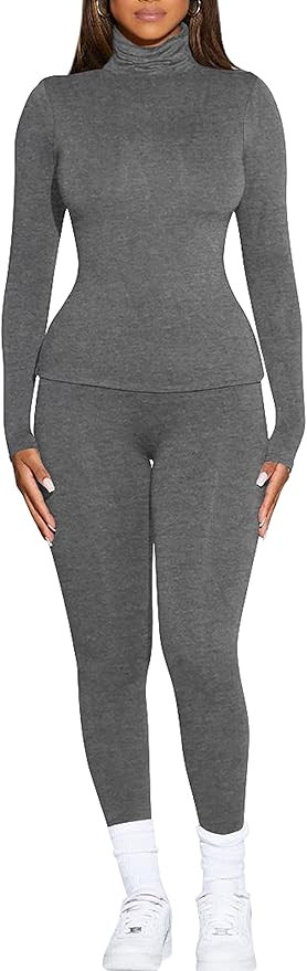 VASAUGE Women's Thermal Underwear Turtleneck Long Johns Base Layer Cold Weather Sets | Amazon (US)