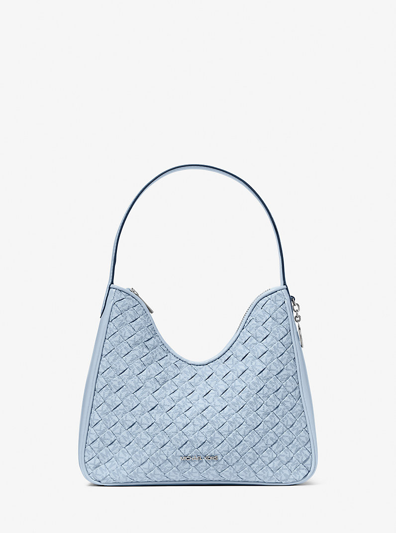 Nayla Small Woven Signature Logo Hobo Shoulder Bag | Michael Kors US