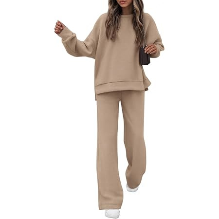 SENSERISE Womens 2 Piece Outfits Fall Matching Lounge Sets Mockneck Sweatshirt Wide Leg Pants Swe... | Amazon (US)