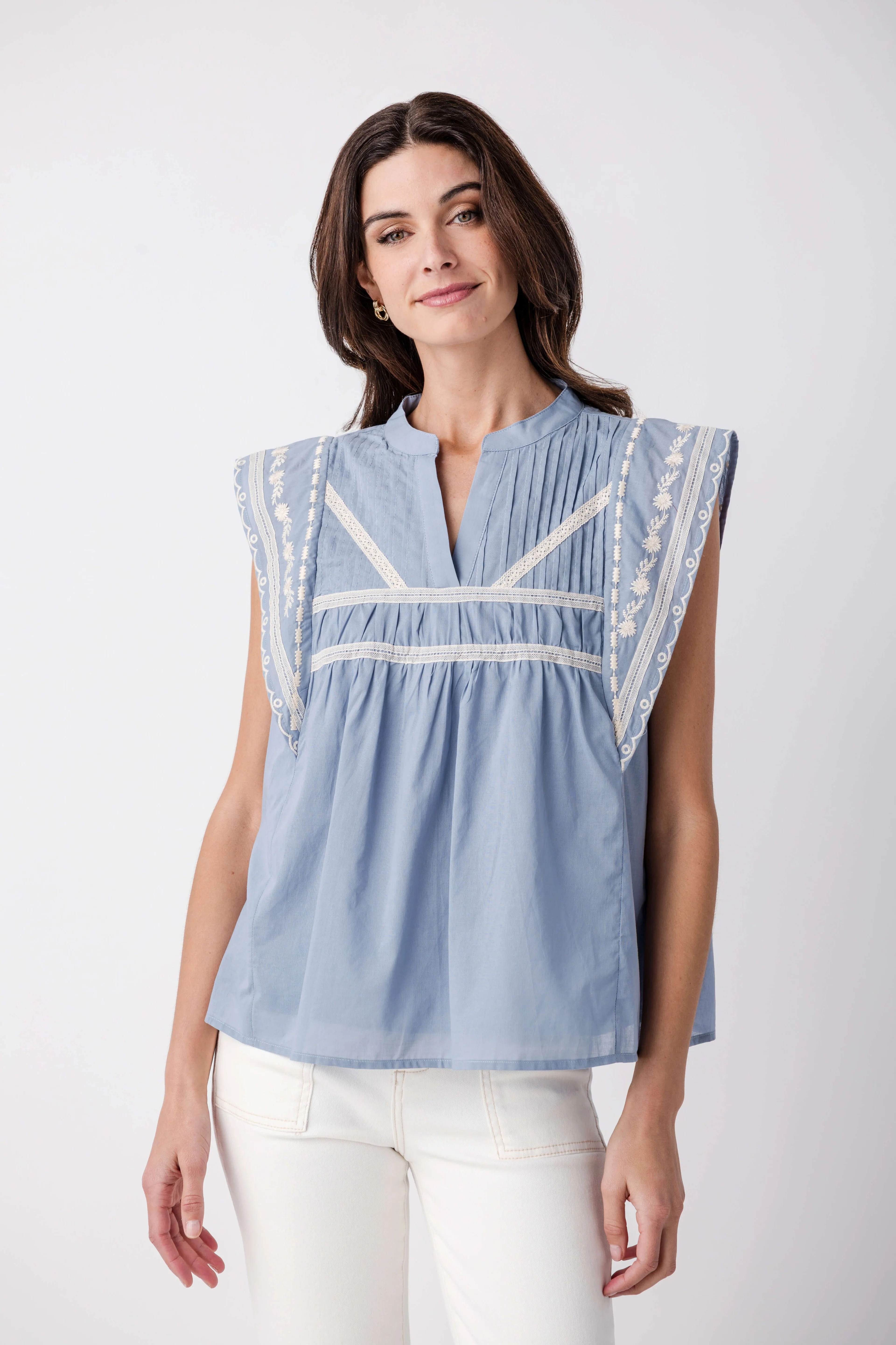 Fate Embroidered Trim Top | Social Threads