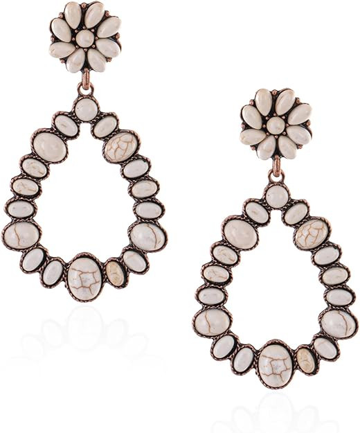Rustic Couture's Western Turquoise Earrings for Women Statement Western Country Jewelry | Amazon (US)